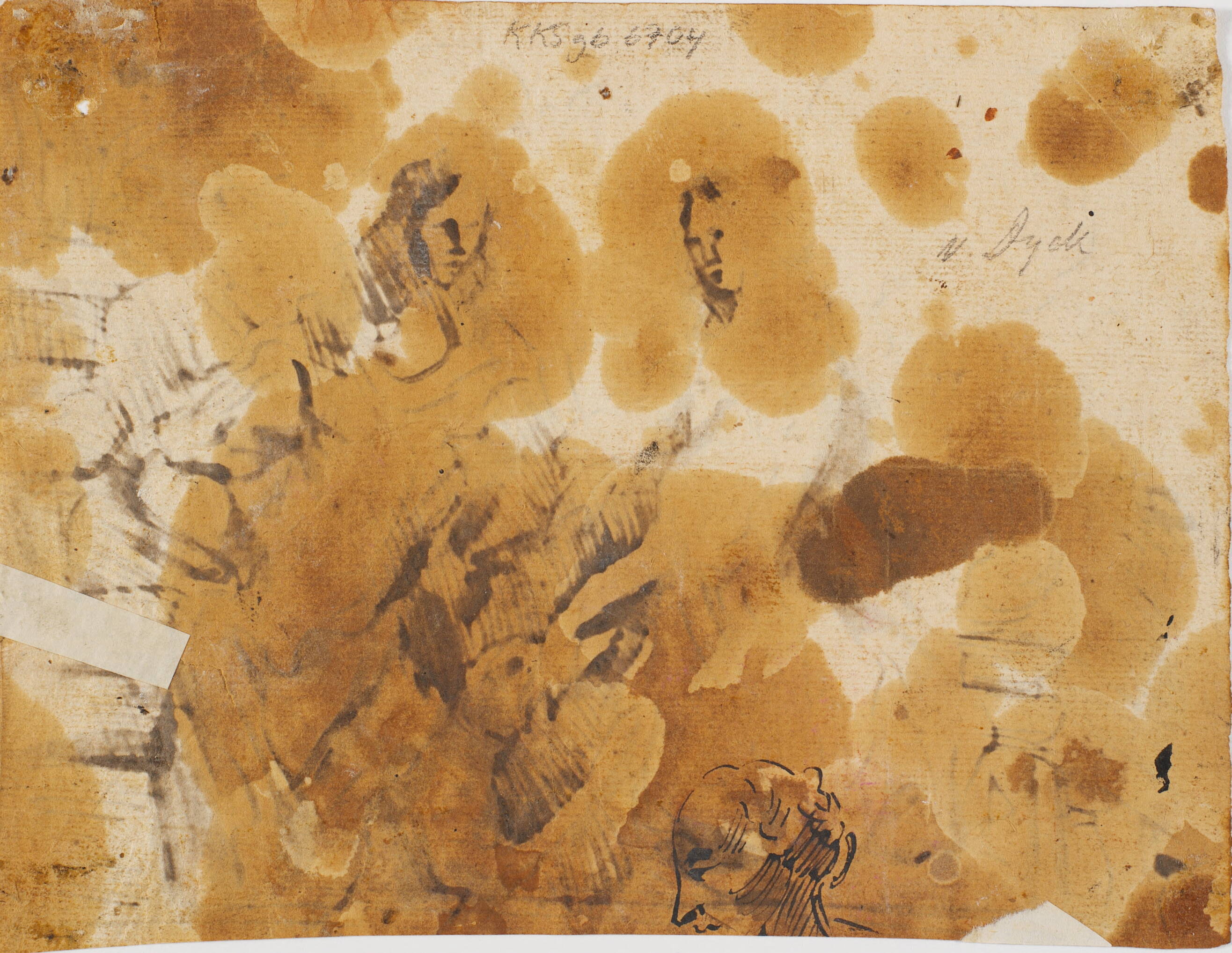 Fragment af et kvindehoved i profil